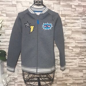 CAT & JACK zip up bomber jacket with patches